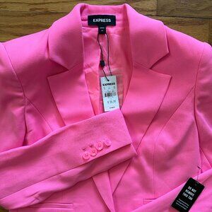 NWT Express Women's One Button Cropped Blazer - RARE Barbie Pink, XS